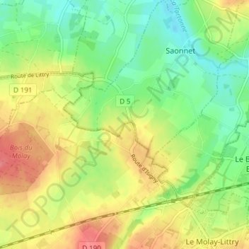 Le Riboulet topographic map, elevation, terrain