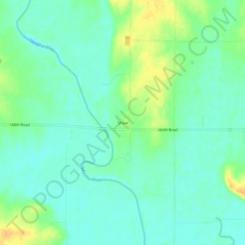 Shaw topographic map, elevation, terrain