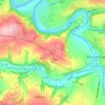 Saint-Marc d'Ouilly topographic map, elevation, terrain