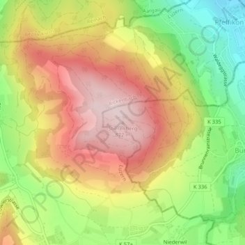Stierenberg topographic map, elevation, terrain