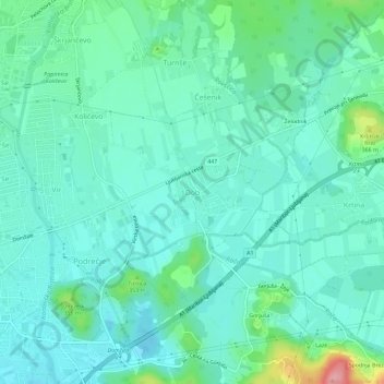 Dob topographic map, elevation, terrain