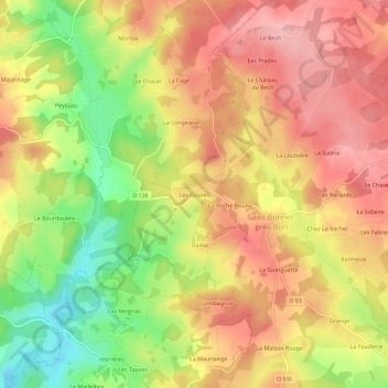 Les Gosses topographic map, elevation, terrain