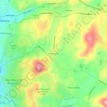 Pleasantside topographic map, elevation, terrain