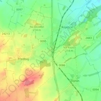 Tůmovka topographic map, elevation, terrain