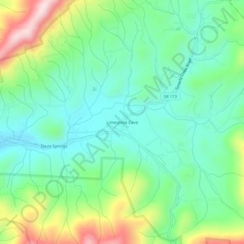 Limestone Cove topographic map, elevation, terrain