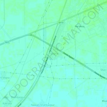 Pasiana topographic map, elevation, terrain