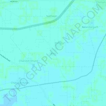 Burj topographic map, elevation, terrain