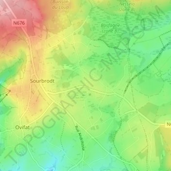 Bosfagne topographic map, elevation, terrain