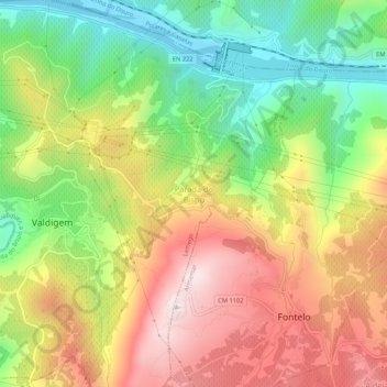Parada do Bispo topographic map, elevation, terrain