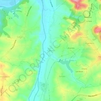 Camou topographic map, elevation, terrain