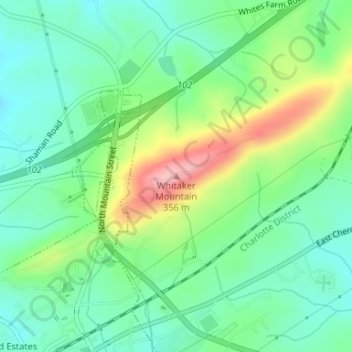 Whitaker Mountain topographic map, elevation, terrain