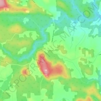 Fieldville topographic map, elevation, terrain