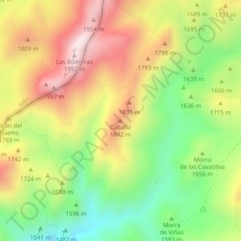 Caballo topographic map, elevation, terrain