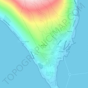 Brigðufelli topographic map, elevation, terrain