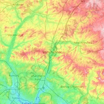 Winchester topographic map, elevation, terrain