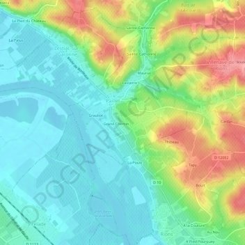 Font Darlan topographic map, elevation, terrain