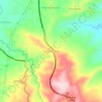 Pasirmunjul topographic map, elevation, terrain
