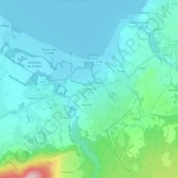 Bonnatrait topographic map, elevation, terrain