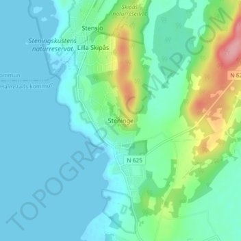Steninge topographic map, elevation, terrain