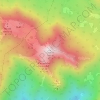 Monte Tarino topographic map, elevation, terrain