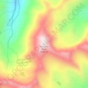 Handies Peak topographic map, elevation, terrain
