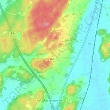 Torpa topographic map, elevation, terrain