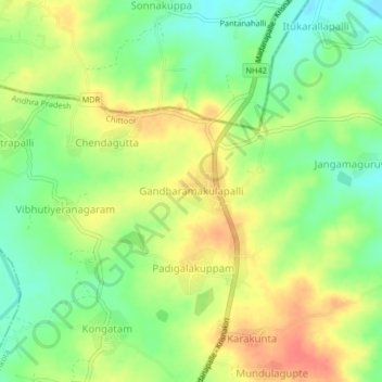 Gandharamakulapalli topographic map, elevation, terrain