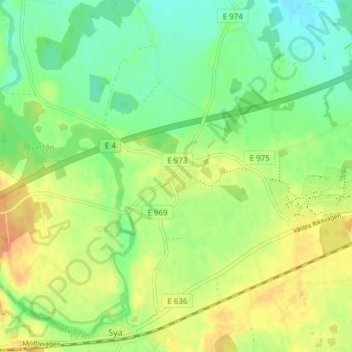 Spångsholm topographic map, elevation, terrain