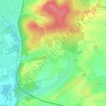 Banneaux topographic map, elevation, terrain