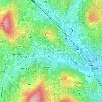 Les Fuchats topographic map, elevation, terrain