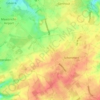 Oensel topographic map, elevation, terrain
