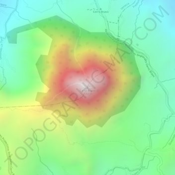 Cerro Bravo topographic map, elevation, terrain