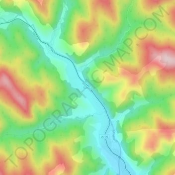 Rașca topographic map, elevation, terrain