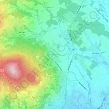 Penzendorf topographic map, elevation, terrain