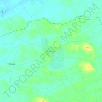 Shekhsar topographic map, elevation, terrain