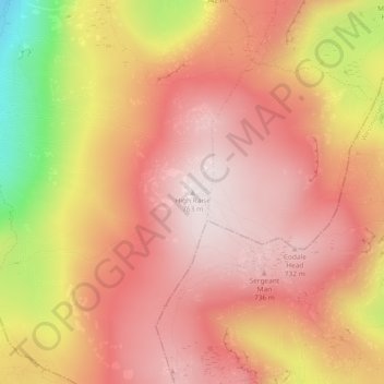 High Raise topographic map, elevation, terrain