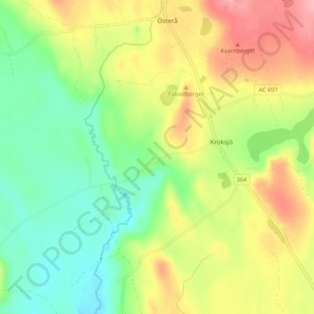 Grundfors topographic map, elevation, terrain
