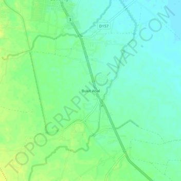 Bukit Abal topographic map, elevation, terrain