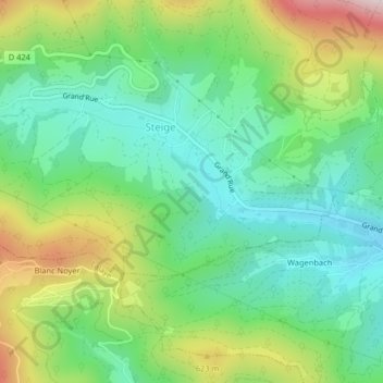 Champs des Fontaines topographic map, elevation, terrain
