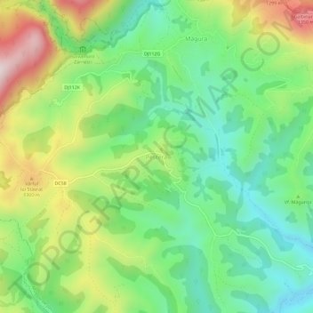 Peștera topographic map, elevation, terrain