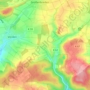 Eilversen topographic map, elevation, terrain