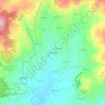 Santa Luzia topographic map, elevation, terrain