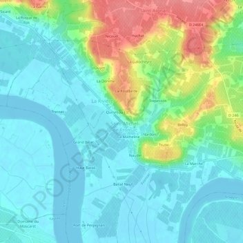 La Croix Blanche topographic map, elevation, terrain