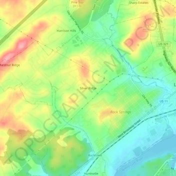 Silver Ridge topographic map, elevation, terrain