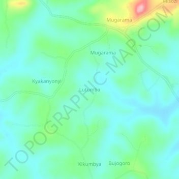 Lutumba topographic map, elevation, terrain