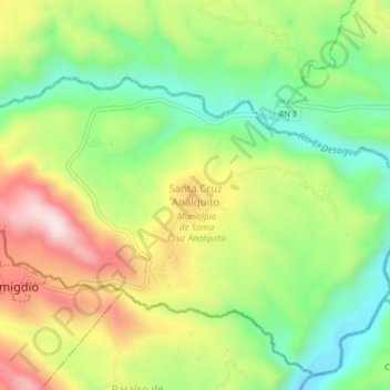 Santa Cruz Analquito topographic map, elevation, terrain