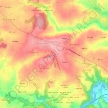 Ty Plat topographic map, elevation, terrain