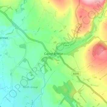 Calder Bridge topographic map, elevation, terrain