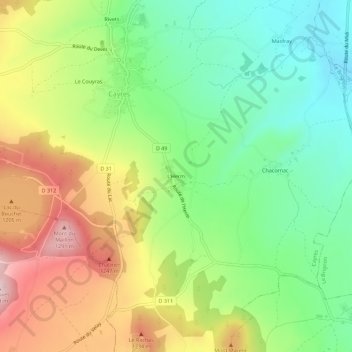 L'Herm topographic map, elevation, terrain