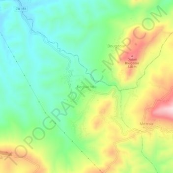 Kechachda topographic map, elevation, terrain